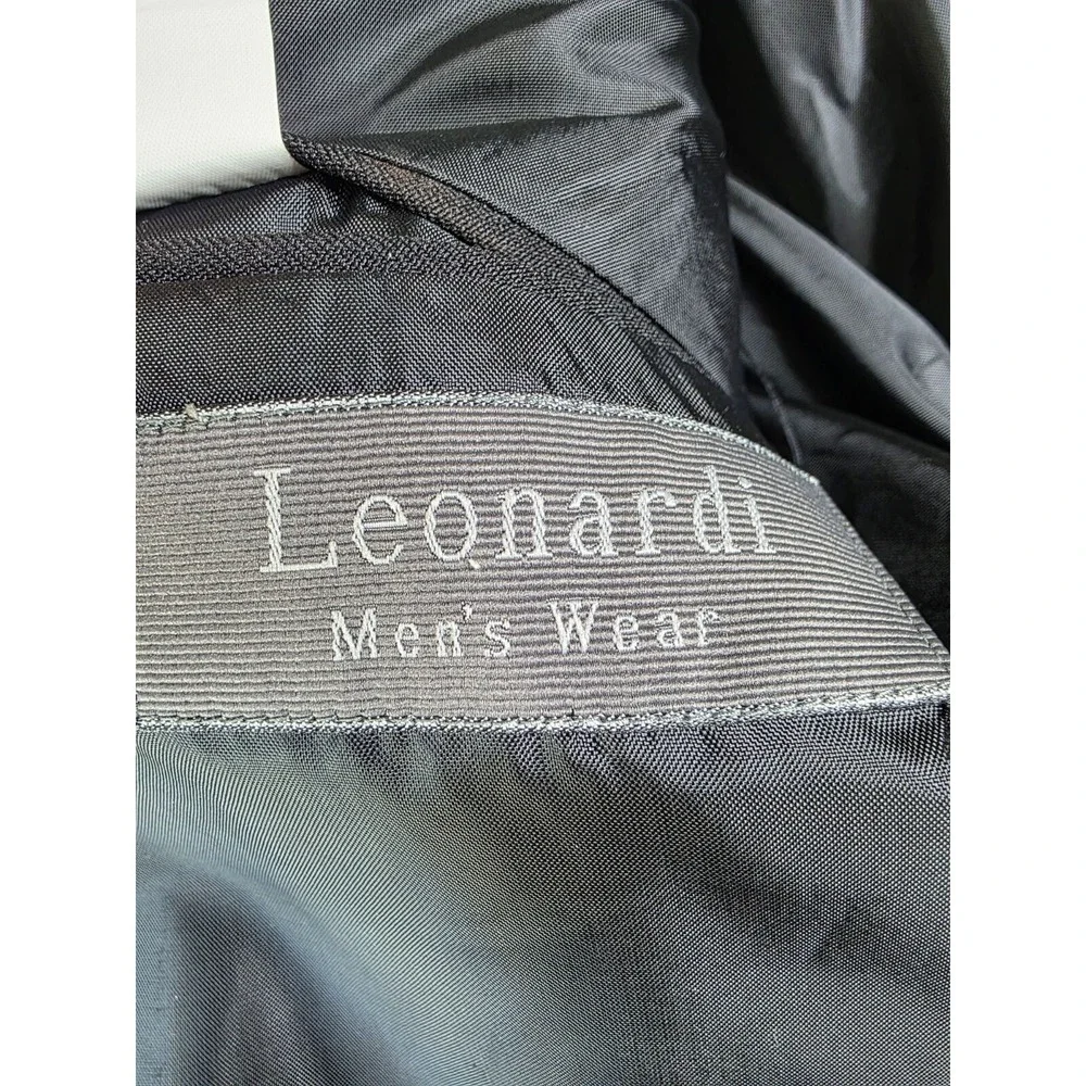 Leonardi Mens Wear Pinstripe Blazer 38S Black White 3 Button Wool Feel Jacket S3
